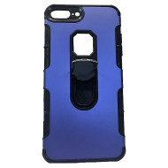 Capa Silicone Dura E Metal Kickstand Apple Iphone 7/8 Plus (5.5) Azul